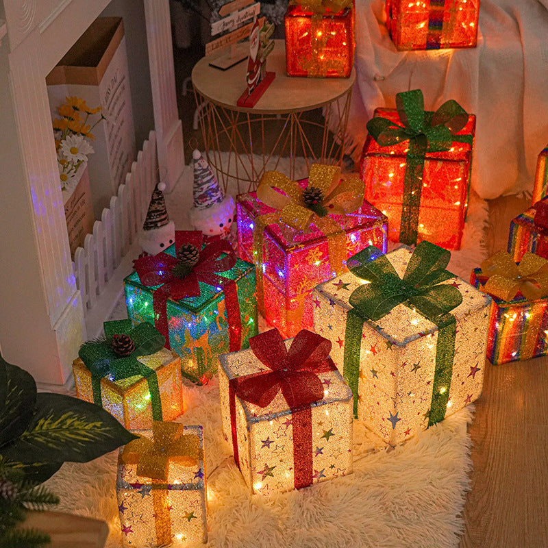 Christmas Gift Box Color Light Decor